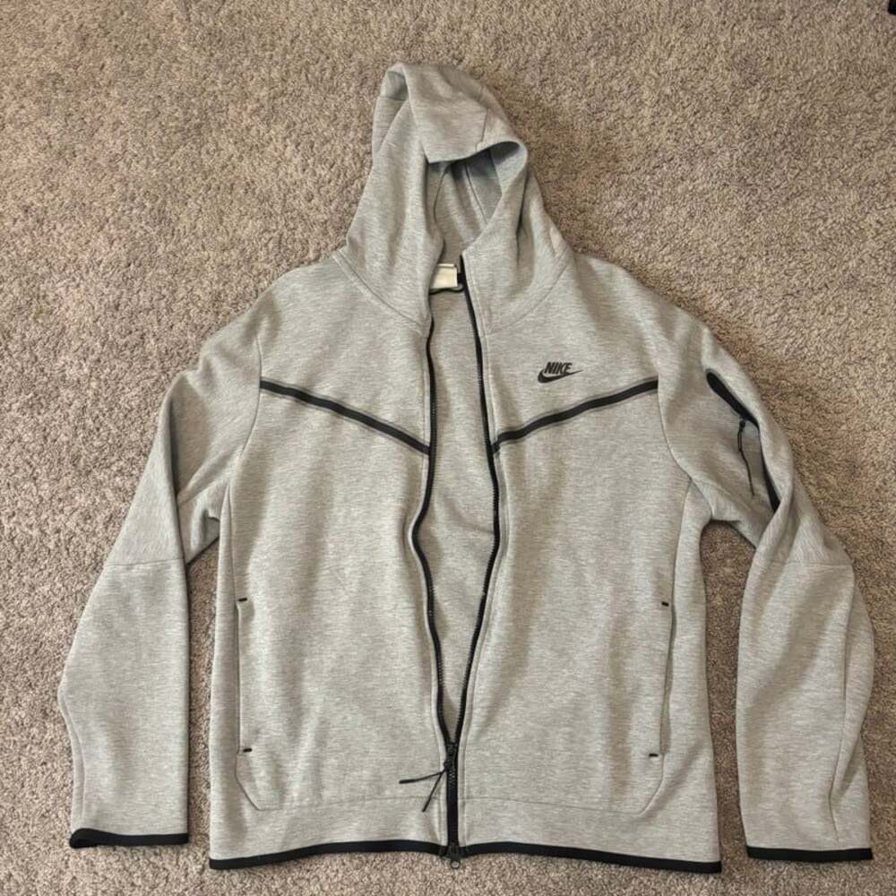 Nike Mens Tech Fleece Hoodie Grey Medium Long Sleeve Cotton Full Zip Top